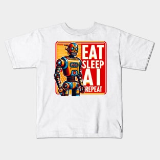 Eat Sleep AI Repeat Kids T-Shirt